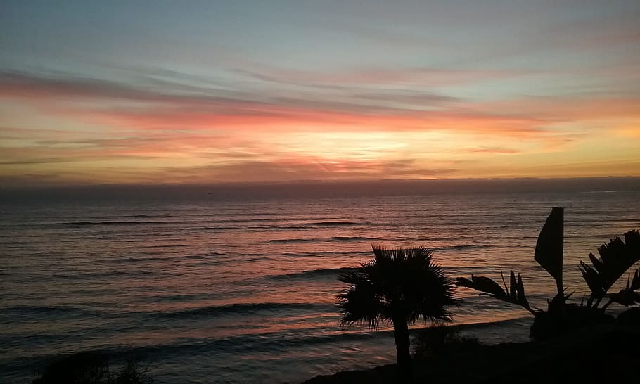 sunset, ocean, nature, sea, sky, water, horizon over water HD wallpaper