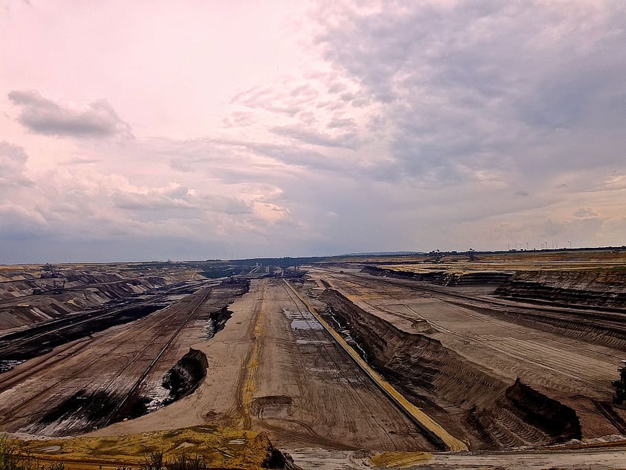 brown coal, earth, industry, exploitation, nature, environmental protection, HD wallpaper
