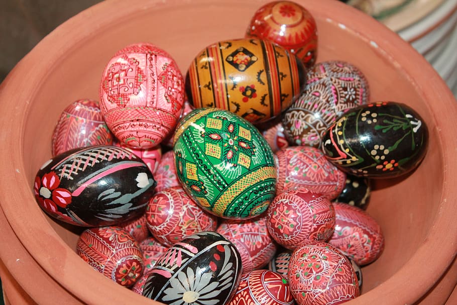 basket, easter, easter eggs, holiday, painted eggs, art and craft HD wallpaper
