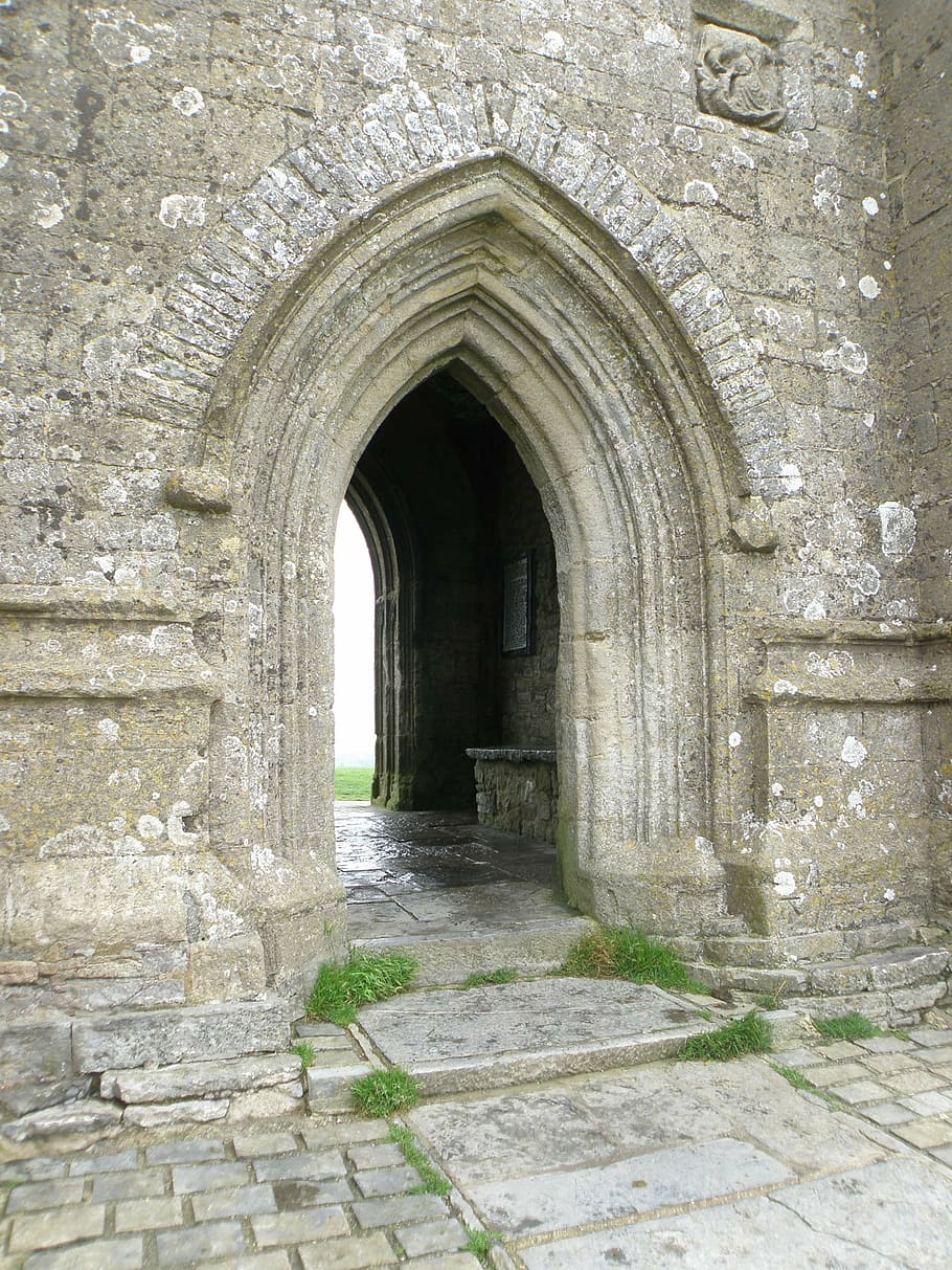 tor, gate, church, glastonbury, st michael's tower, arch, architecture, HD wallpaper