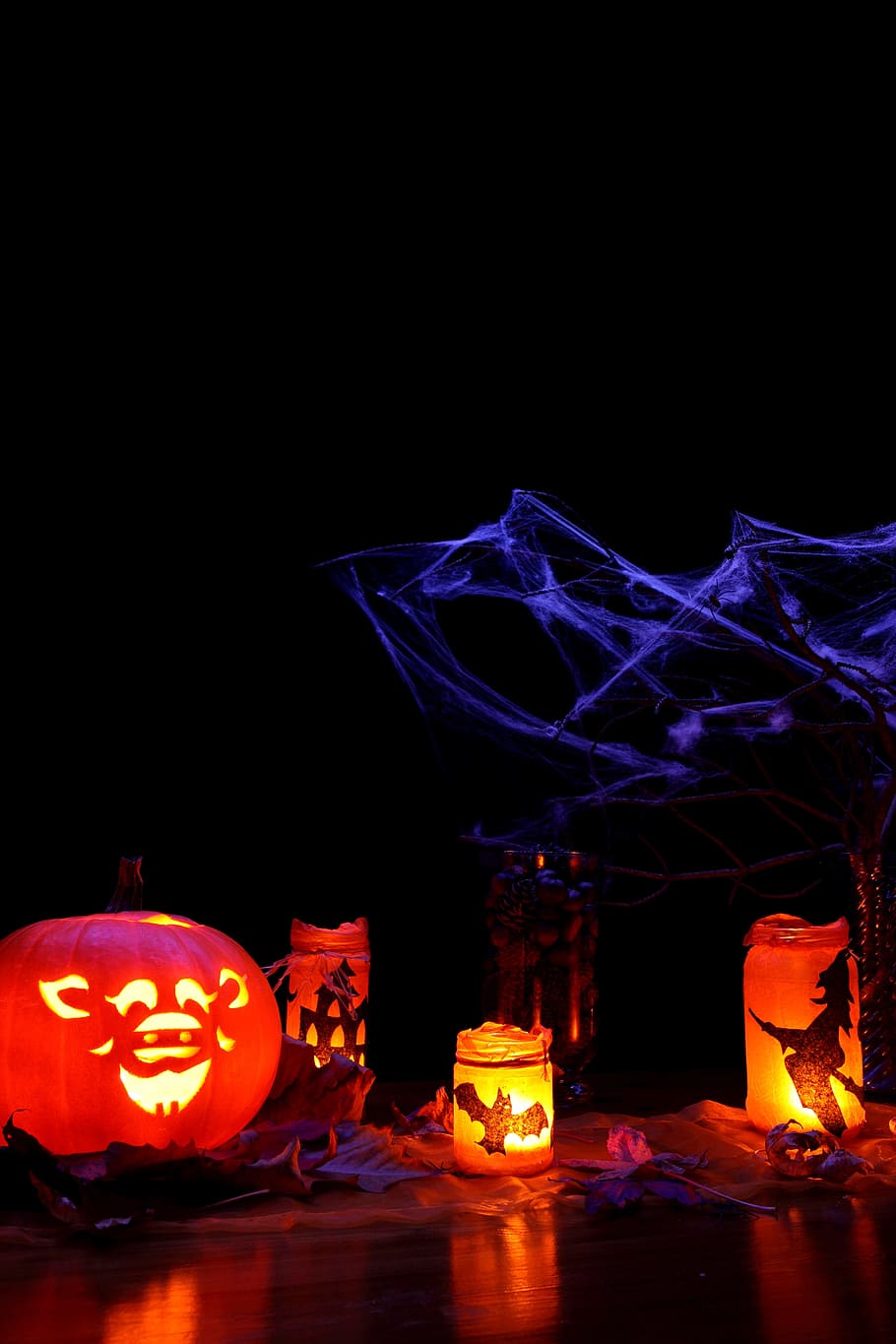 Dark, Decoration, Fall, Glow, glowing, halloween, illuminated HD wallpaper