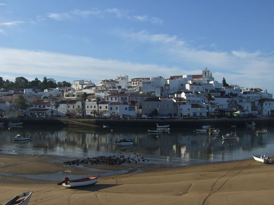 ferragudo, portugal, village, water, tourism, algarve, architecture, HD wallpaper