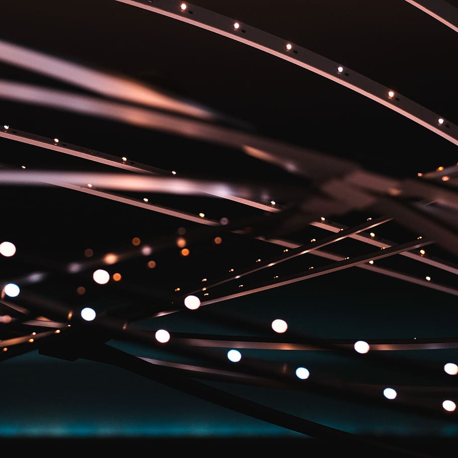 Lost in space, photo of gray string light, abstract, pattern HD wallpaper