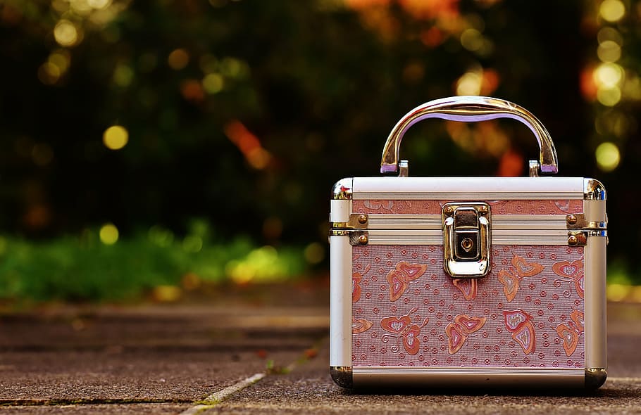 briefcase, pink, silver, cute, luggage, vanity cases, storage HD wallpaper