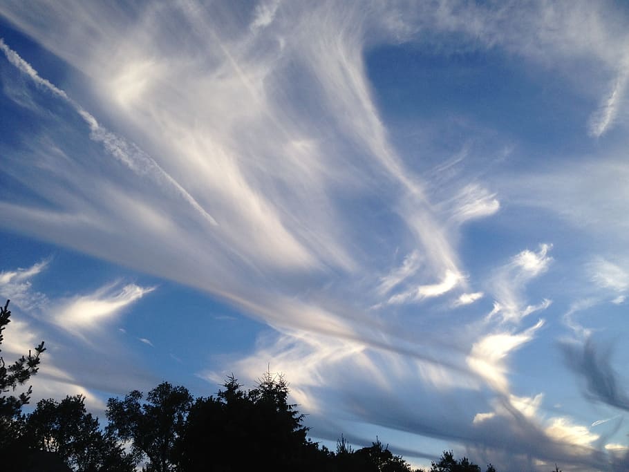 clouds, sky, pattern, air, high, blue, weather, cloud - sky HD wallpaper