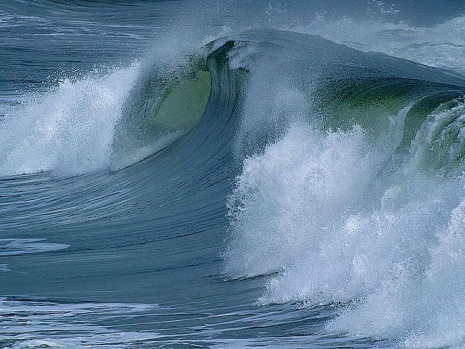 beach, ocean, waves, landscapes, nature, water, sea, motion HD wallpaper