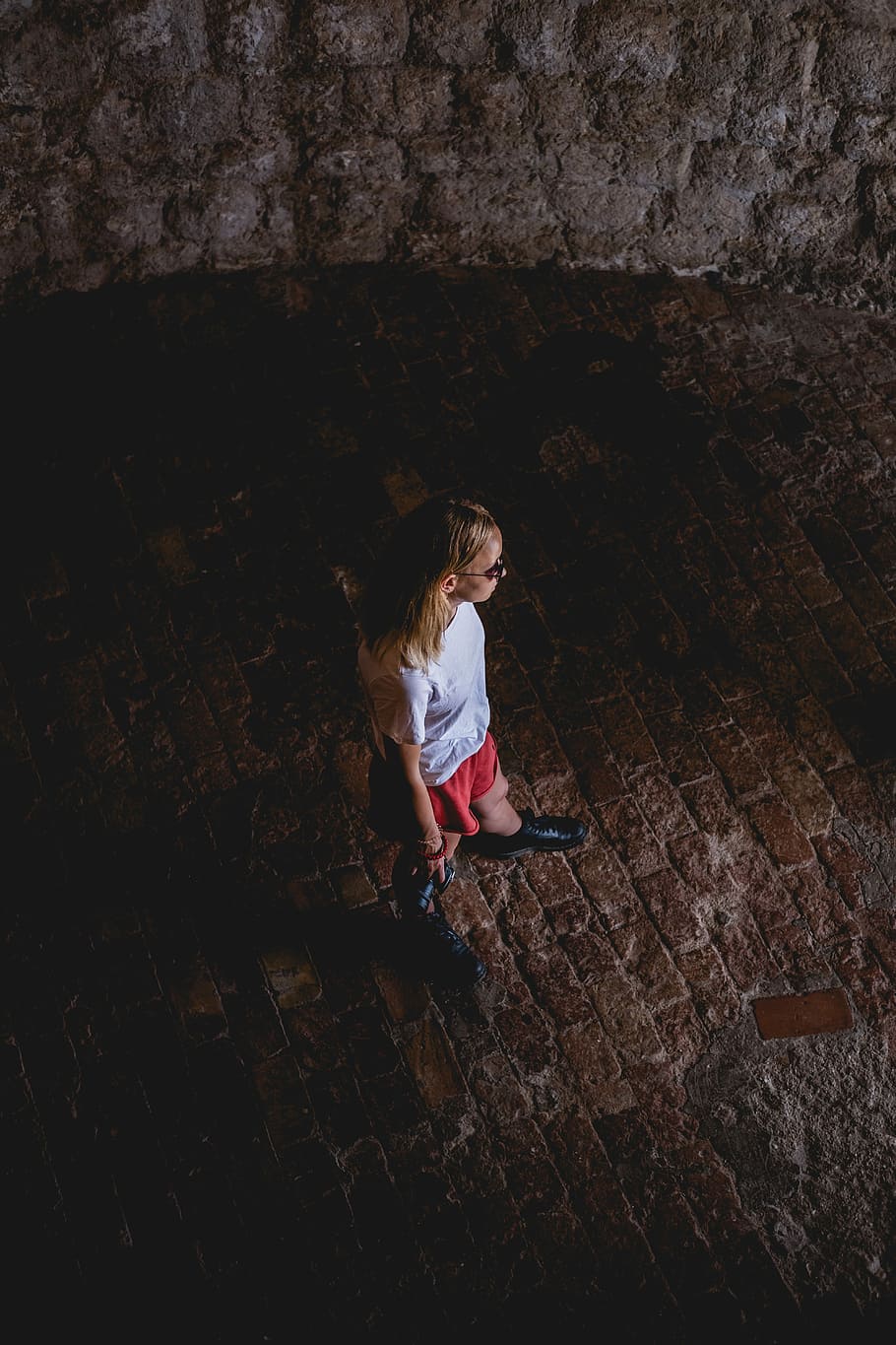 Shades of Dubrovnik, woman walking on brown pavement, full length HD wallpaper
