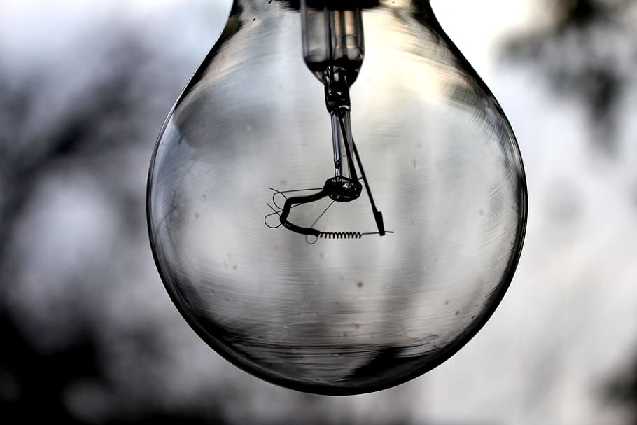 light, bulb, light bulb, bright, lamp, glow, creative, black and white HD wallpaper