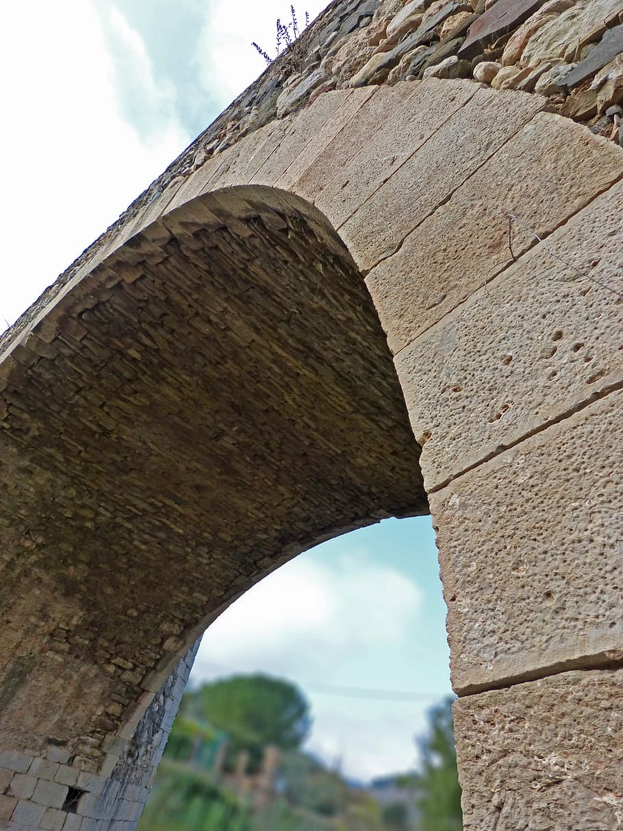 bridge, arc, stone, romanesque, priorat, architecture, built structure HD wallpaper