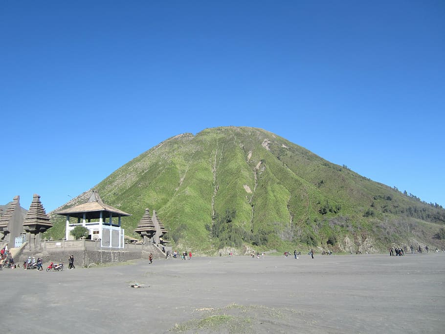 mount, shell, bromo, pura, sky, clear sky, built structure HD wallpaper