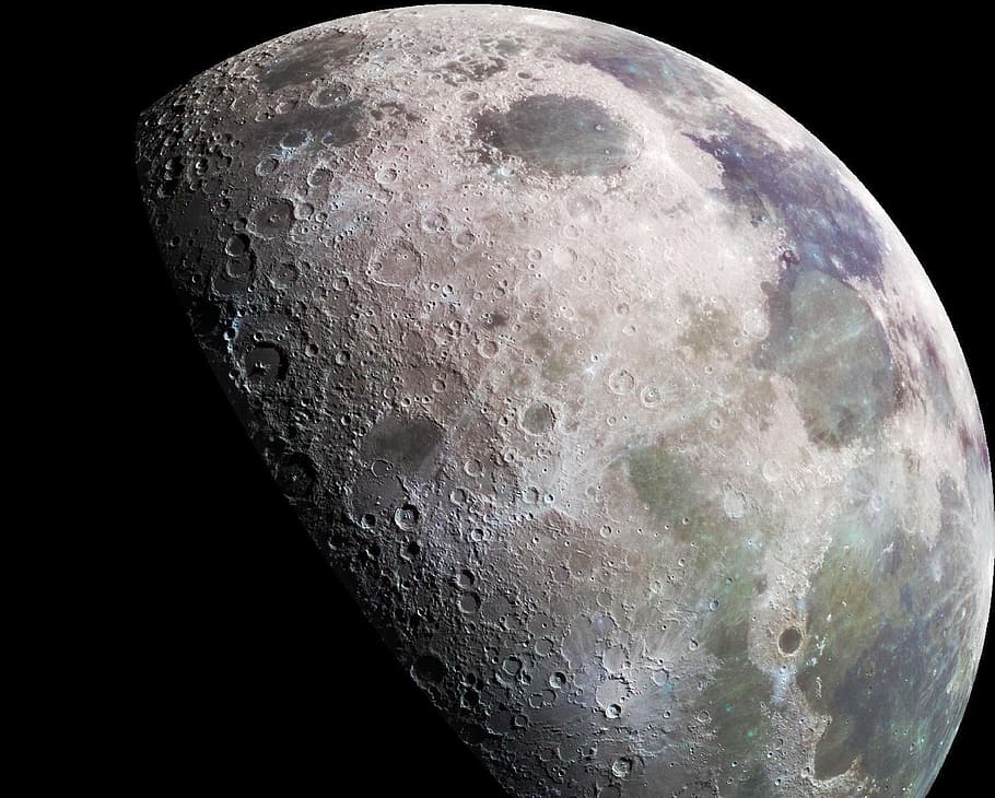 photography of moon, half moon, moonlight, astronomy, luna HD wallpaper