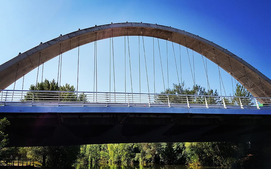 bridge, architecture, oblates, pamplona, sky, bridge - man made structure HD wallpaper