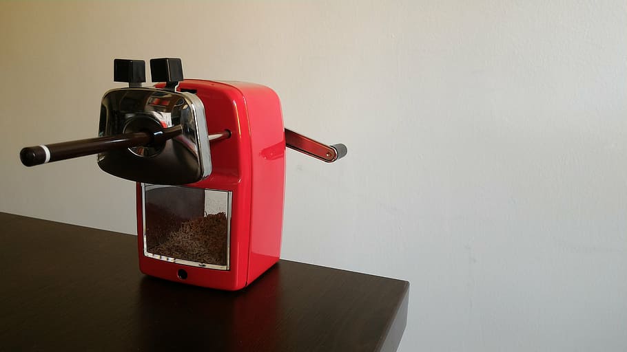 sharpener, object, office supplies, red, indoors, fuel and power generation HD wallpaper