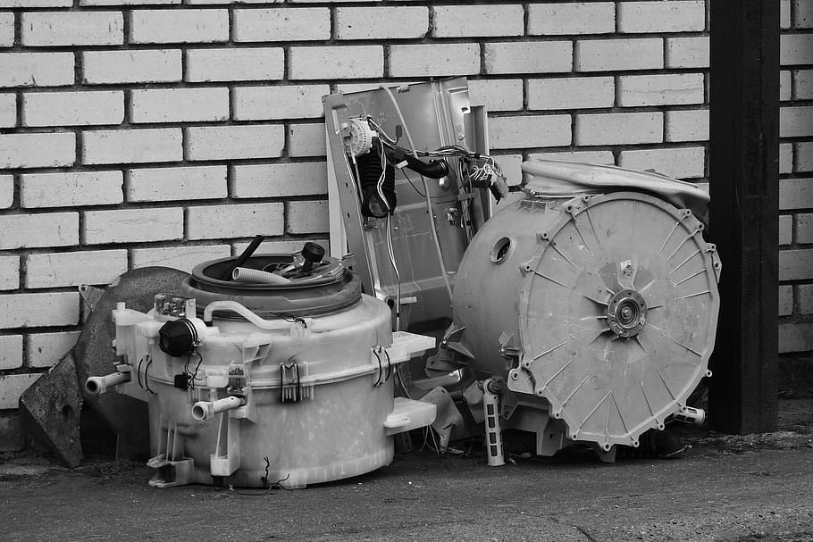 Drum, Washing Machine, Component, black and white, industry HD wallpaper