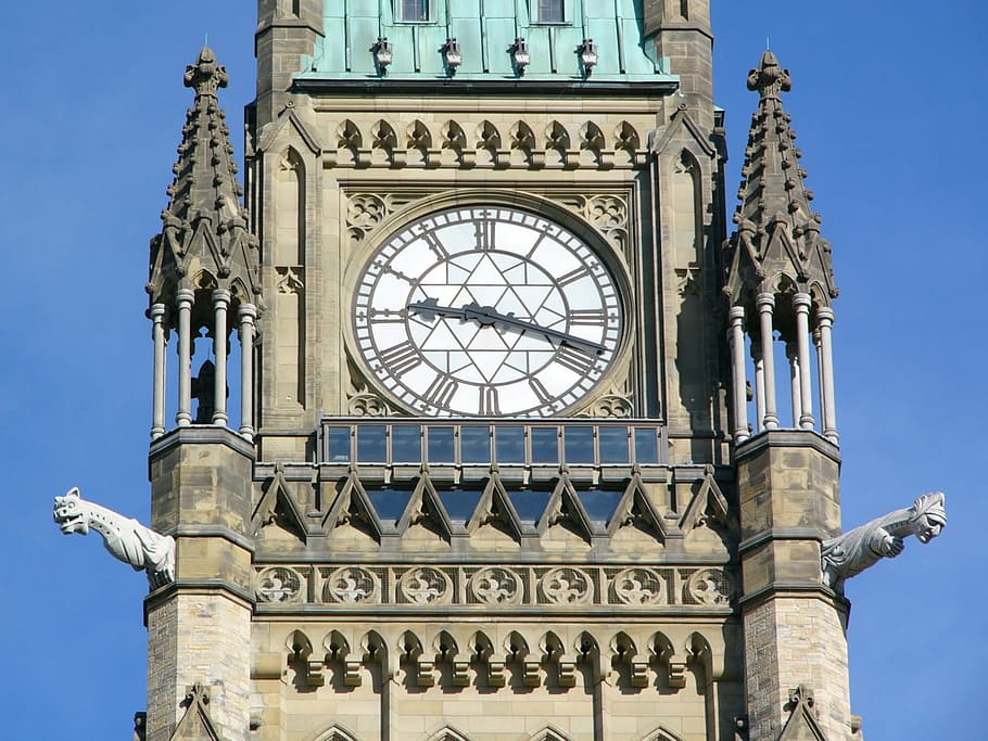 Parliament Hill, Clock, Tower, Ottawa, canada, travel destinations, HD wallpaper