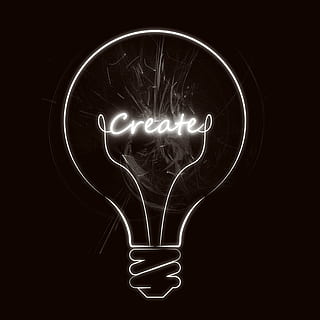 white bulb illustration with create text, idea, enlightenment HD wallpaper