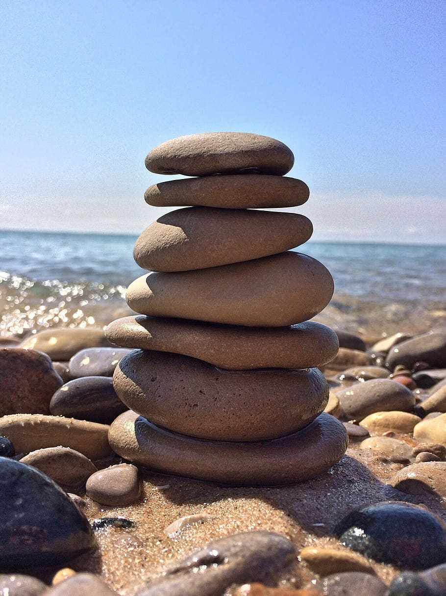 rock, balance, stone, zen, harmony, stack, pebble, stability, HD wallpaper