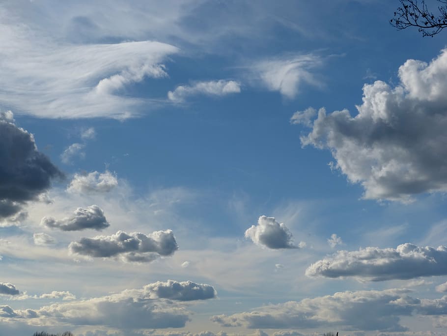 clouded sky, nature, mood, beautiful, dark clouds, cumulus clouds HD wallpaper
