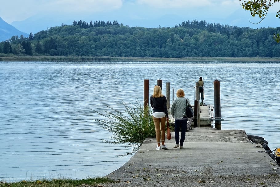 kai, web, lake, water, pier, dock, personal, women, jetty, chiemsee HD wallpaper