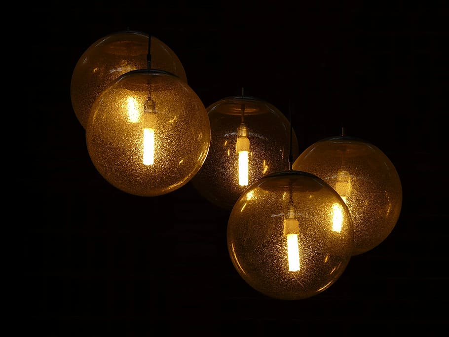 Lamps, Light, Darkness, Night, illuminated, lighting equipment, HD wallpaper