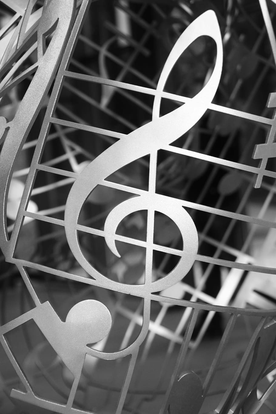 g-clef logo, music, melody, treble clef, tonkunst, staves, sound, HD wallpaper