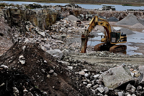 quarry, excavators, work, destruction, bucket wheel excavators HD wallpaper