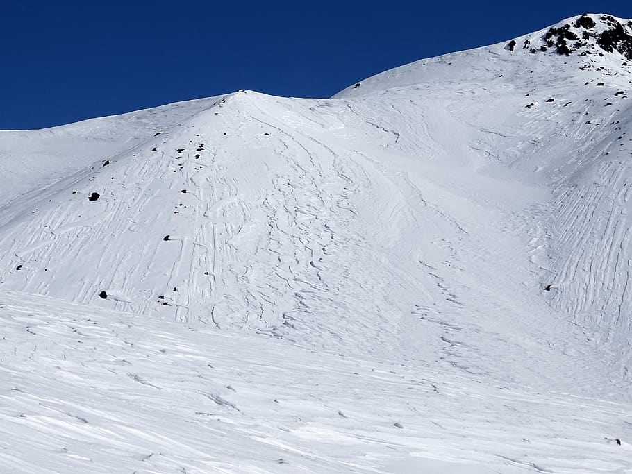 mountains, slope, wind, snow, patterns, winter, frost, cold HD wallpaper