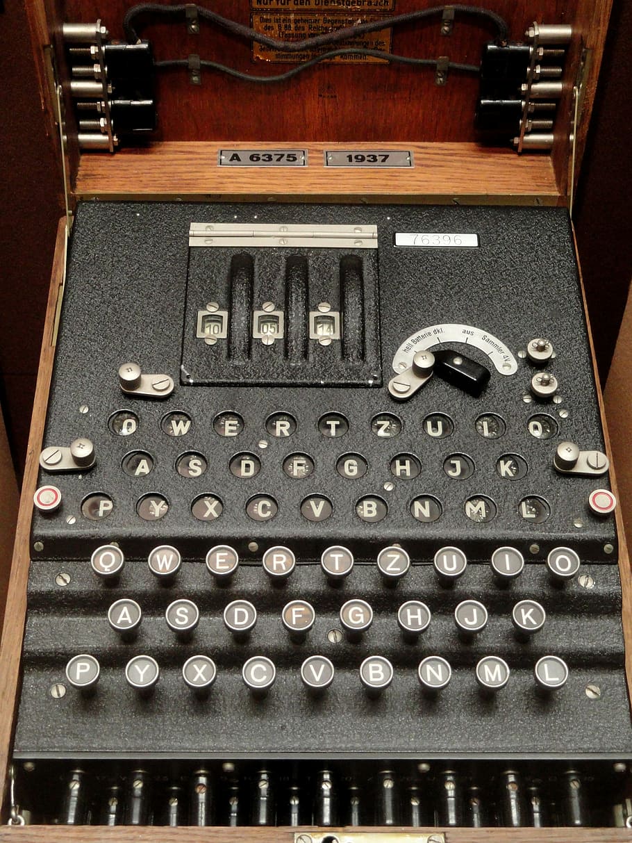 grey typewriter, enigma, encryption, cryptologic, army, museum