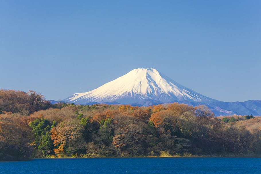 Mount Fuji, Mt Fuji, Japan, Blue Sky, Sky, Mountain, natural, HD wallpaper