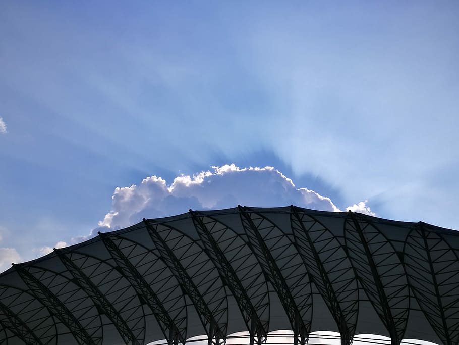 Playground, Sky, Blue Sky, Cloud, Light, tire, industry, outdoors HD wallpaper