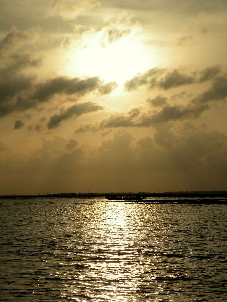 sun, sunset, river, sky, reflection, water, beauty in nature HD wallpaper