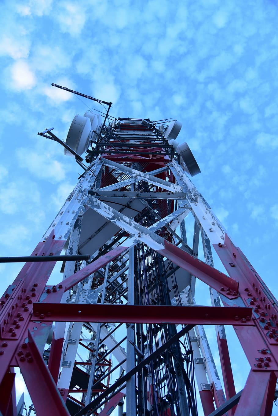 tower, communications, repeater, sky, low angle view, amusement park ride HD wallpaper