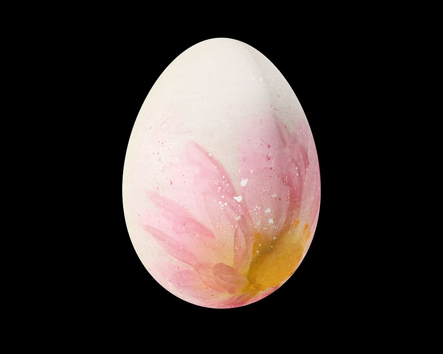 easter egg, bright, romantic, osterkarte, black background HD wallpaper