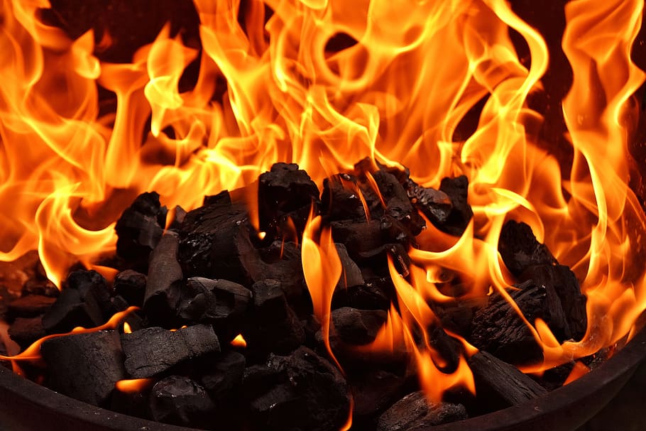 fire, flame, carbon, burn, hot, mood, campfire, fireplace, grill HD wallpaper
