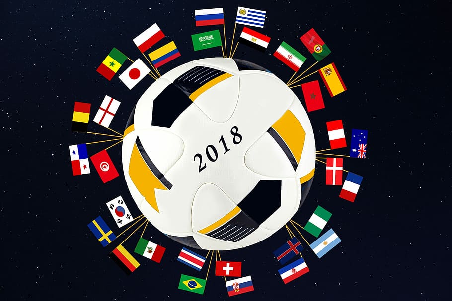 assorted-design flag collection poster, football, world championship, HD wallpaper