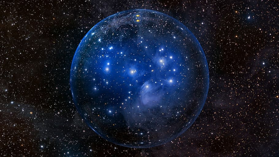 The Pleiades Star Cluster, Star Image, ball, galaxy, fog, kosmus