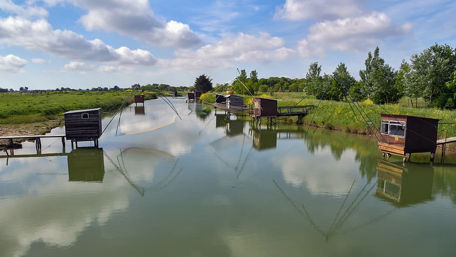 hd-wallpaper-brown-wooden-pet-cage-near-the-body-of-water-net-fishing