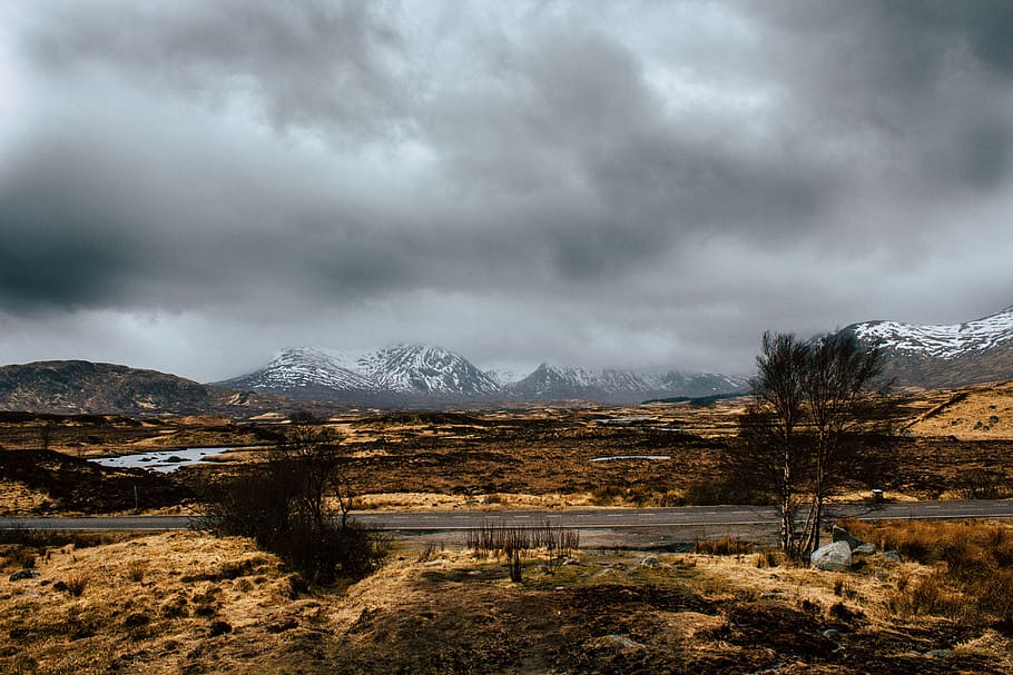 scotland, landscape, karg, gloomy, sky, highlands and islands, HD wallpaper