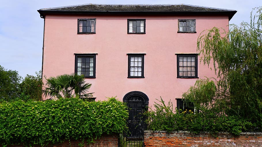 building, bricks, wall, trees, architecture, design, door, dwelling HD wallpaper
