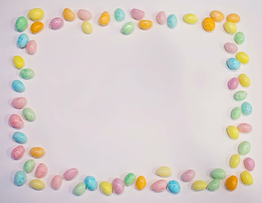 photo of yellow, blue, and green gemstones lot, easter, border HD wallpaper