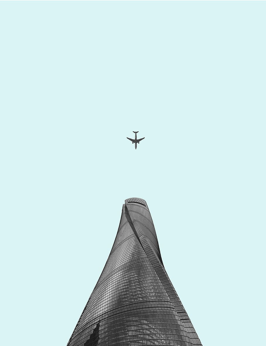 bottom view of airplane, airplane on sky during daytime, minimal HD wallpaper