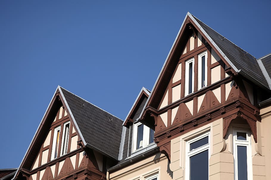 gable, truss, home, old, 1900, roof, architecture, old town HD wallpaper