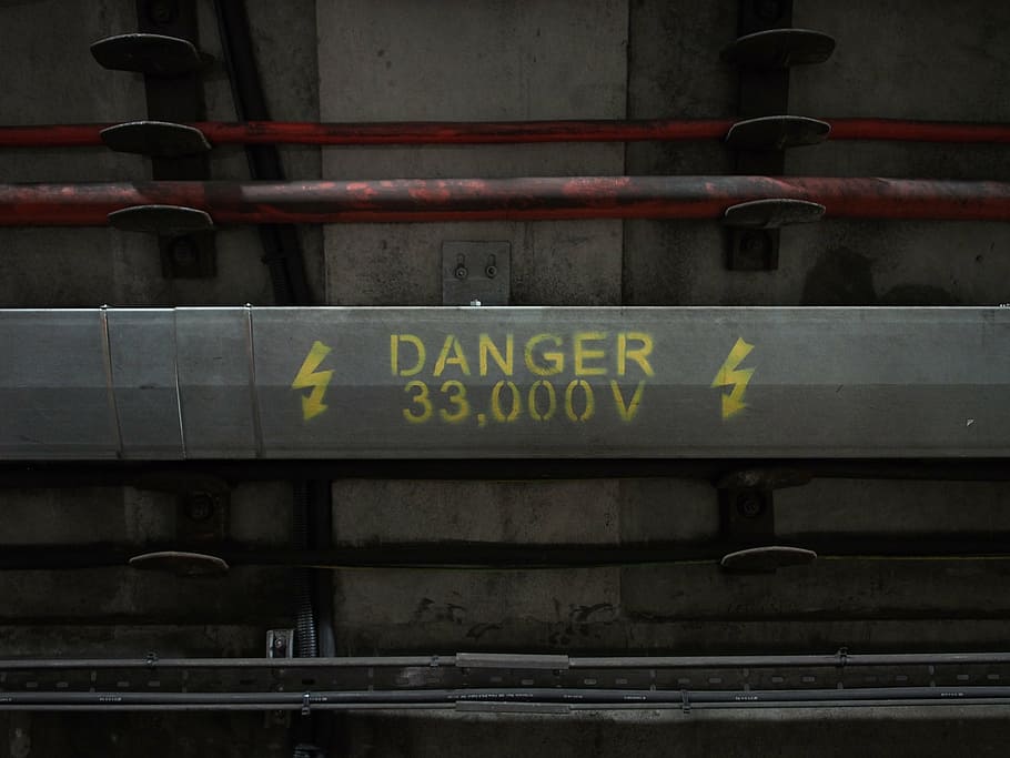 grey metal bar digital wallpaper, danger, electric, warning HD wallpaper