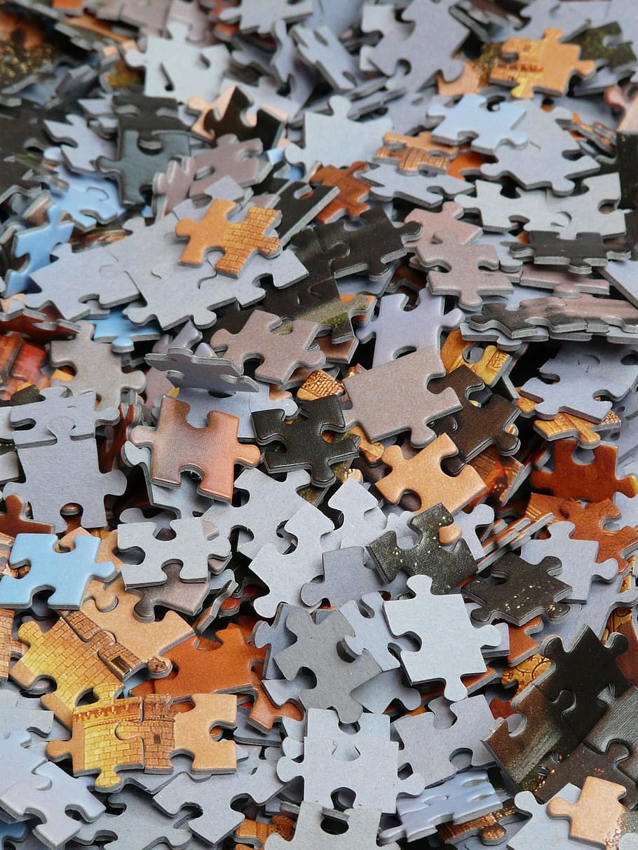 assorted-color puzzle lot, Unfinished, Mess, Unresolved, chaos HD wallpaper