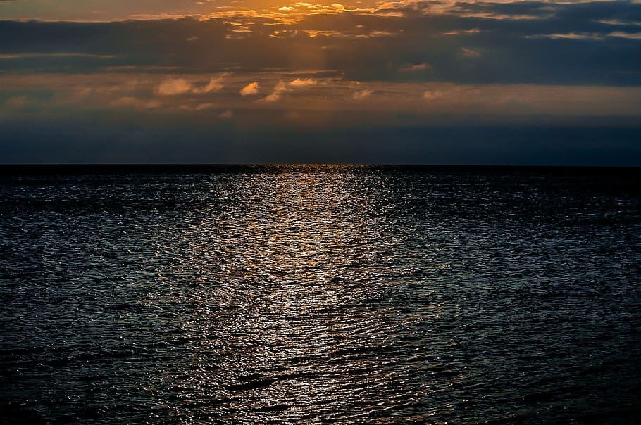 cloudscape, sunset, sky, nature, summer, sea, natural, water HD wallpaper