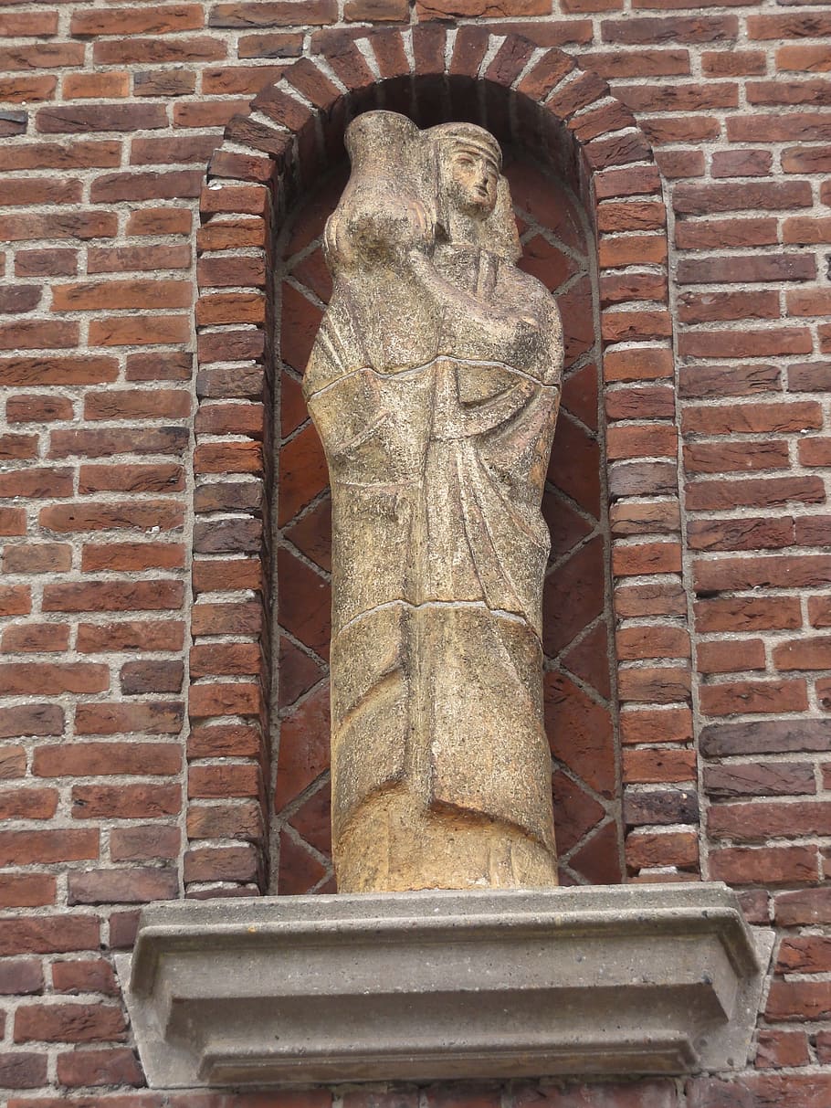 hertogenbosch, gevelbeeld, emmaplein, sculptures, stature, artwork HD wallpaper