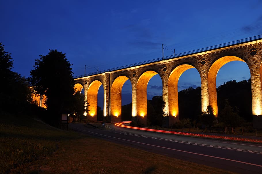 travel, architecture, sky, light, dusk, panorama, road, sunset HD wallpaper