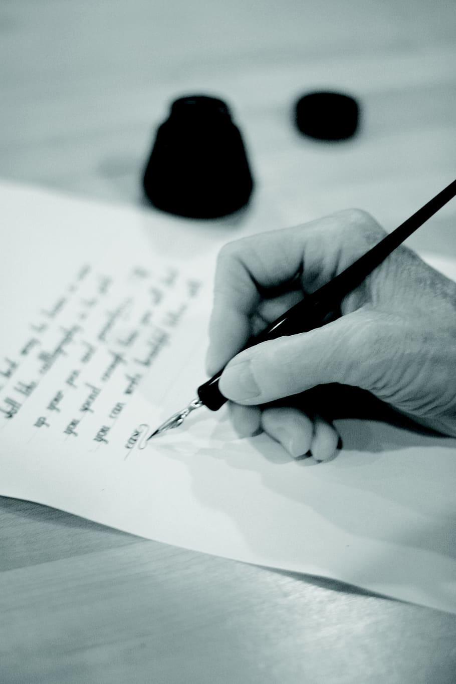 person using ink pen while writing, artistic, calligraphy, design HD wallpaper