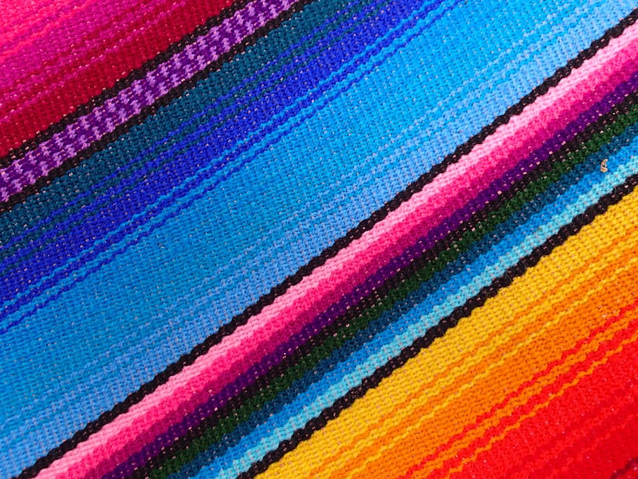 blue, pink, and red textile, Hammock, Stripes, Rainbow, multi Colored, HD wallpaper