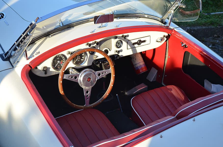 auto, steering wheel, oldtimer, vehicle, cockpit, speedometer HD wallpaper